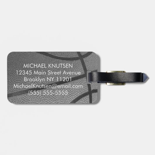 Personalized Basketball Gepäckanhänger (Rückseite horizontal)