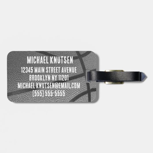 Personalized Basketball Gepäckanhänger (Rückseite horizontal)