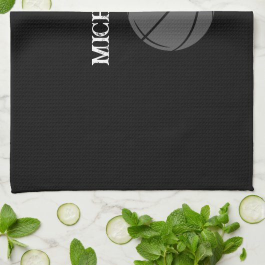 Personalized Basketball Geschirrtuch (Gefaltet)