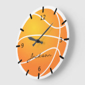 Personalized Basketball Große Wanduhr (Winkel)