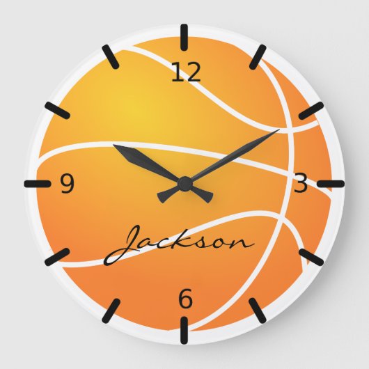 Personalized Basketball Große Wanduhr (Vorderseite)