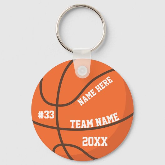Personalized Basketball Keychain Team Player Schlüsselanhänger (Vorderseite)