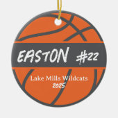 Personalized Basketball Player Name Year Christmas Keramik Ornament (Vorne)