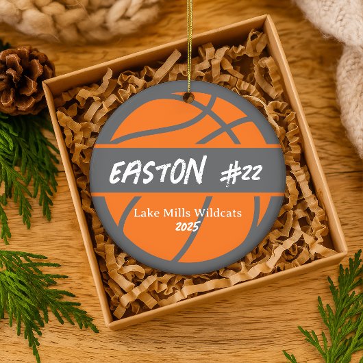 Personalized Basketball Player Name Year Christmas Keramik Ornament