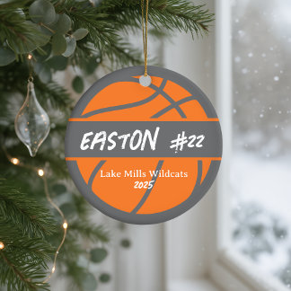Personalized Basketball Player Name Year Christmas Keramik Ornament