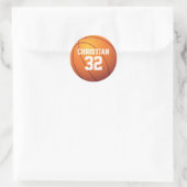 Personalized Basketball Runder Aufkleber (Tasche)