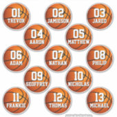 personalized basketball stickers for 13 boys girls aufkleber (Vorderseite)