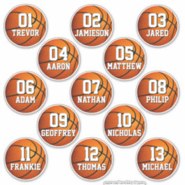 personalized basketball stickers for 13 boys girls aufkleber