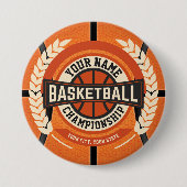 Personalized Basketball Team Player Custom Athlete Button (Vorderseite)