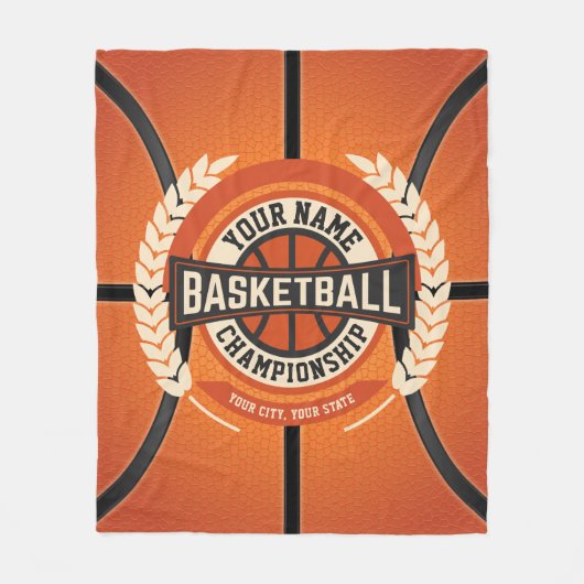 Personalized Basketball Team Player Custom Athlete Fleecedecke (Vorderseite)