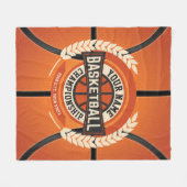 Personalized Basketball Team Player Custom Athlete Fleecedecke (Vorderseite (Horizontal))