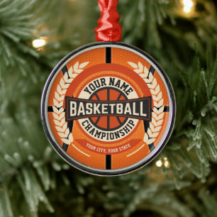 Personalized Basketball Team Player Custom Athlete Ornament Aus Metall