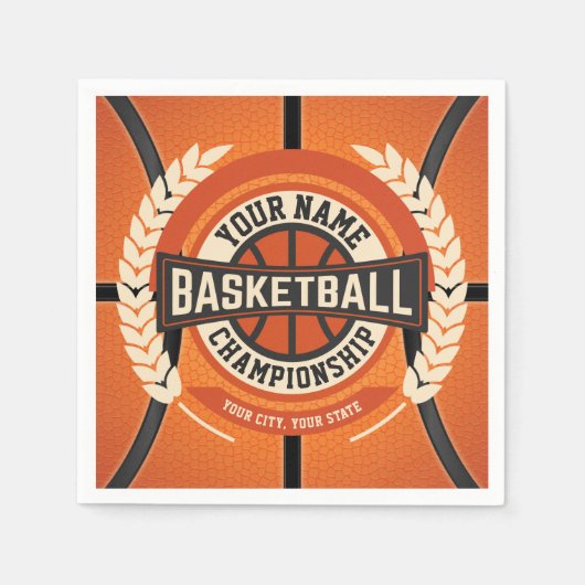 Personalized Basketball Team Player Custom Athlete Serviette (Vorderseite)