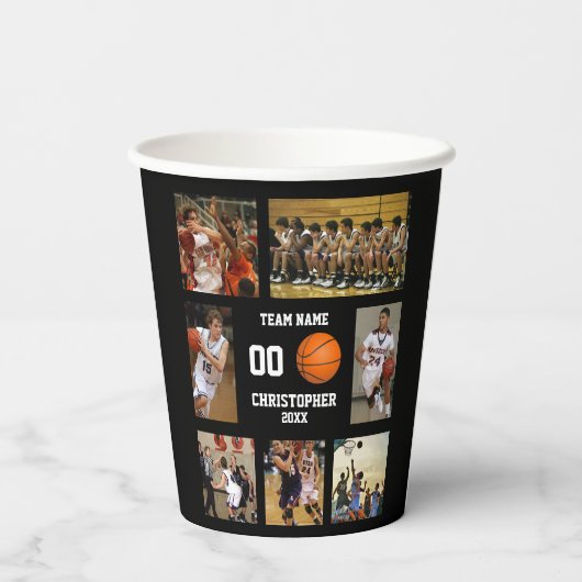Personalized Basketball Theme Senior Night Party Pappbecher (Rückseite)