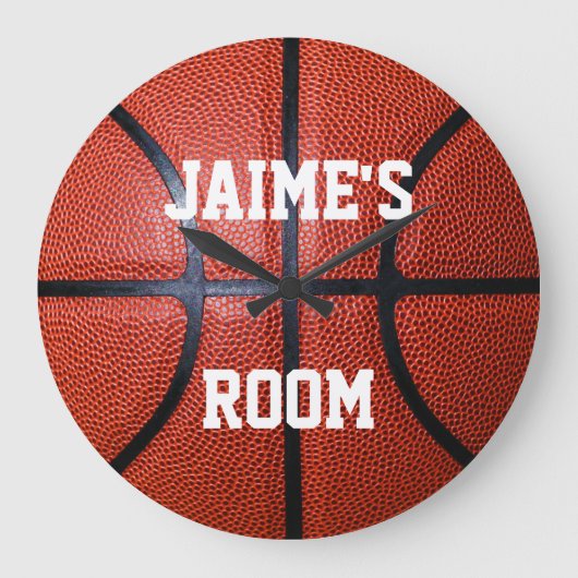 Personalized Basketball Wall Clock Große Wanduhr (Vorderseite)