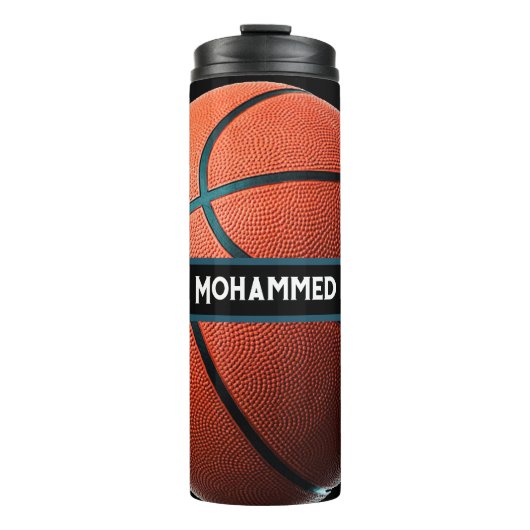 Personalized Basketball Water Bottle Custom Sport Thermosbecher (Vorderseite)