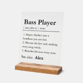Personalized Bass Player Definition Acrylschild (Winkel)