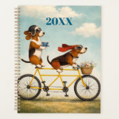 Personalized Basset Hound Tandem Planner Planer (Vorderseite)