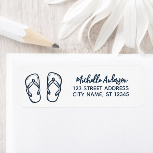 Personalized Beach Flip Flops Return Address (Insitu)