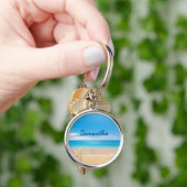 Personalized Beach Keychain | Ocean Name Keychain Schlüsselanhänger (Hand)