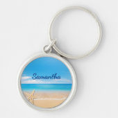 Personalized Beach Keychain | Ocean Name Keychain Schlüsselanhänger (Vorne)