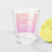 Personalized Beach Please Orange Pink Ombre Schnapsglas (Rückseite)