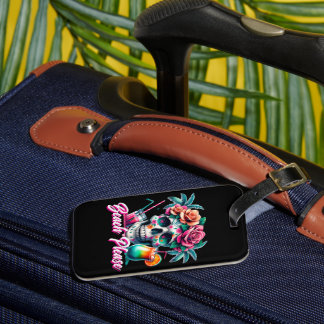 Personalized Beach Please Skull Luggage Tag Gepäckanhänger