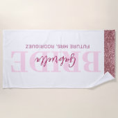 Personalized beach towel for the bride strandtuch (Vorderseite)
