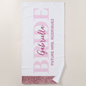 Personalized beach towel for the bride strandtuch (Vorderseite)