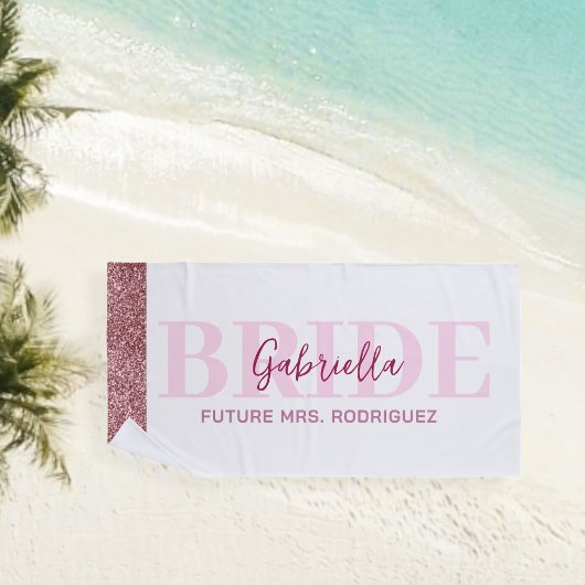 Personalized beach towel for the bride strandtuch