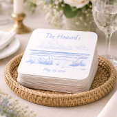 Personalized Beach Wedding Coasters Rechteckiger Pappuntersetzer