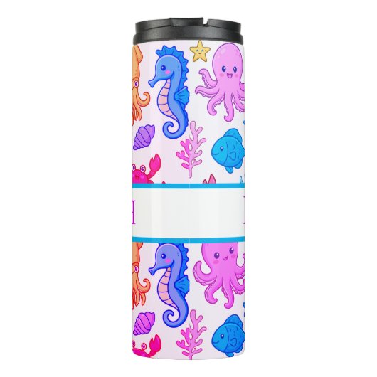Personalized Beachy drink tumbler Thermosbecher (Rückseite)