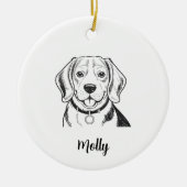 Personalized Beagle Dog Christmas Keramik Ornament (Vorne)
