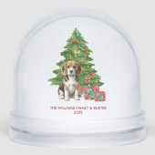 Personalized Beagle Dog Christmas Schneekugeln (Vorderseite)