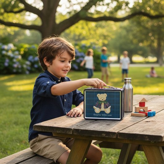 personalized Bear cute modern Metall Brotdose