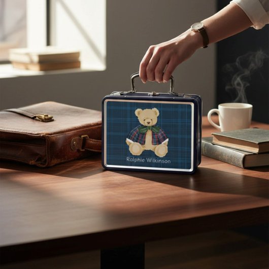 personalized Bear cute modern Metall Brotdose