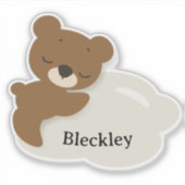 Personalized Bear on Cloud Sticker / Label (Vorderseite)