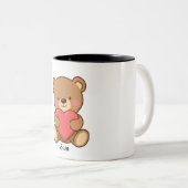 Personalized Bear Valentine Mug for Kids Zweifarbige Tasse (VorderseiteRechts)