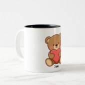 Personalized Bear Valentine Mug for Kids Zweifarbige Tasse (Vorderseite Links)