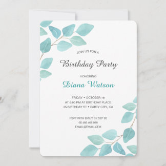 Personalized Beautiful Eucalyptus Greenery Einladung