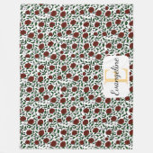 Personalized Beauty and Beast Garden Rose Name Red Fleecedecke (Vorderseite)