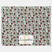 Personalized Beauty and Beast Garden Rose Name Red Fleecedecke (Vorderseite (Horizontal))