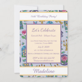 Personalized Beauty and the Beast Book Girl Einladung