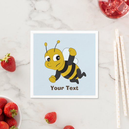 Personalized bee cartoon napkins serviette (Beispiel)