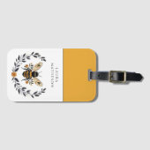 Personalized Bee Floral Laurel Gepäckanhänger (Vorderseite (Horizontal))