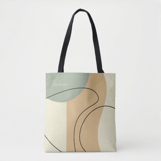 Personalized Beige Abstract Totebag Tasche (Vorderseite)