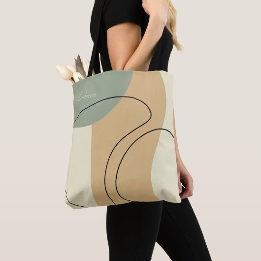 Personalized Beige Abstract Totebag Tasche (Von Nahem)