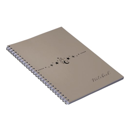 Personalized Beige Celestial Spiral Notebook Notizblock (Rechte Seite)