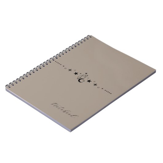 Personalized Beige Celestial Spiral Notebook Notizblock (Linke Seite)