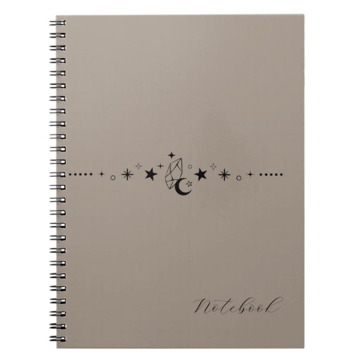 Personalized Beige Celestial Spiral Notebook Notizblock (Vorderseite)